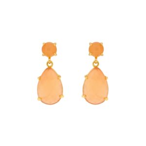 SLOPE AND TEAR orange circle gold plated CRYSTAL FACE