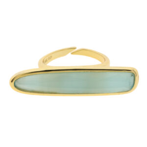 Universal size ring gold plated with faceted crystal
