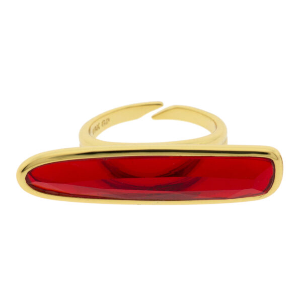 Anillo talla universal chapado con cristal facetado