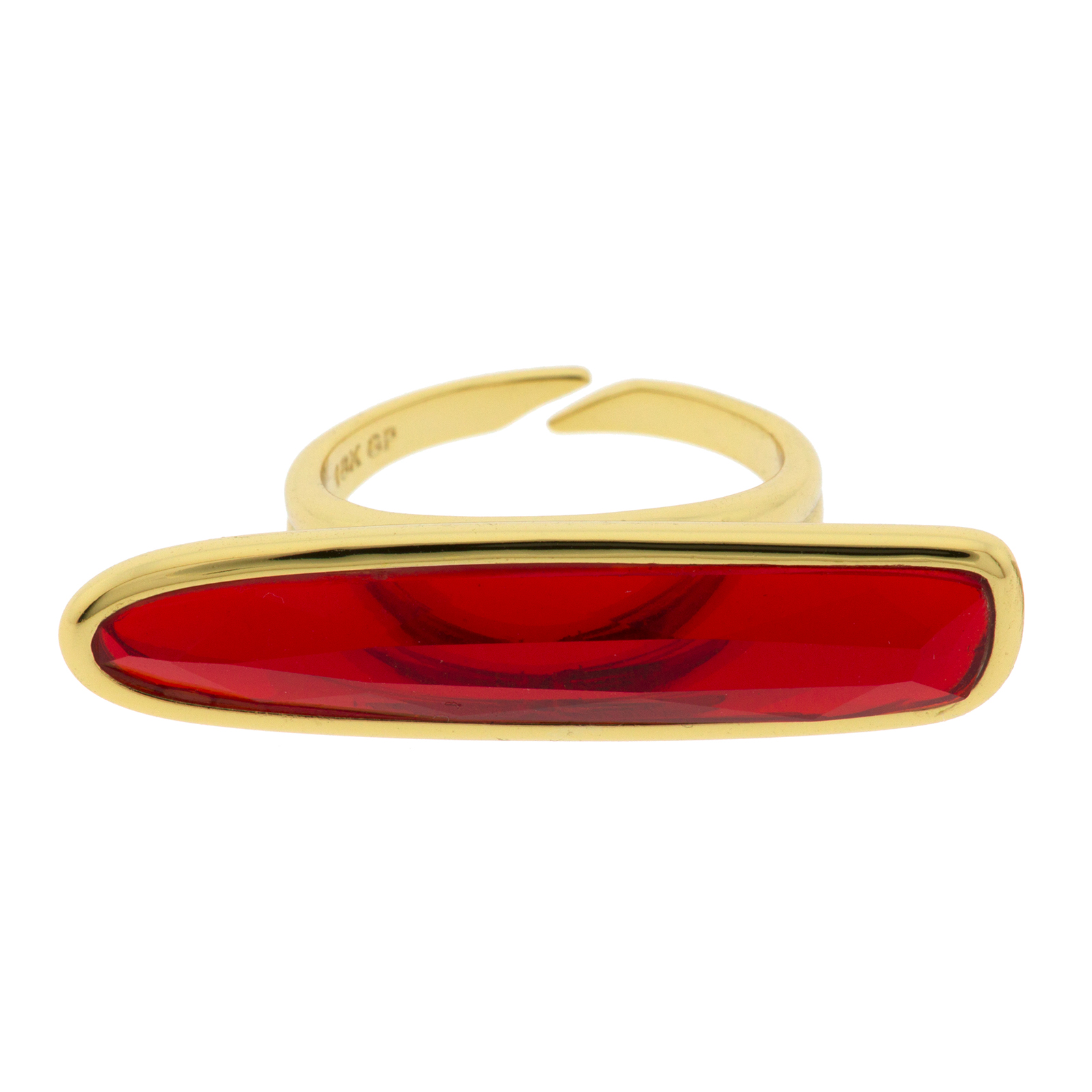 Anillo talla universal chapado con cristal facetado