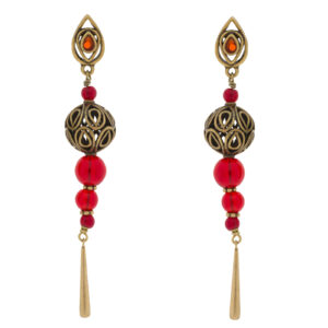 Vintage earring with antique gold plated and crystal
