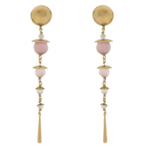 Vintage earring with antique gold plated and crystal