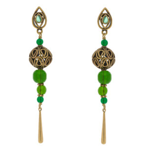 Vintage earring with antique gold plated and crystal
