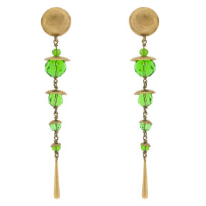 Vintage earring with antique gold plated and crystal