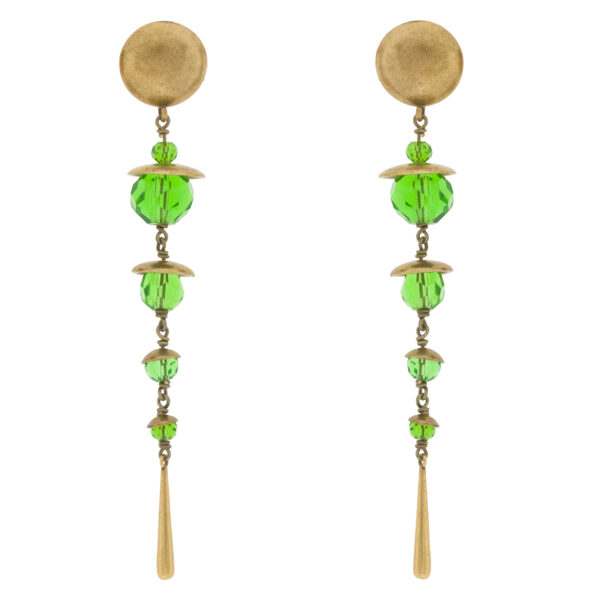 Vintage earring with antique gold plated and crystal