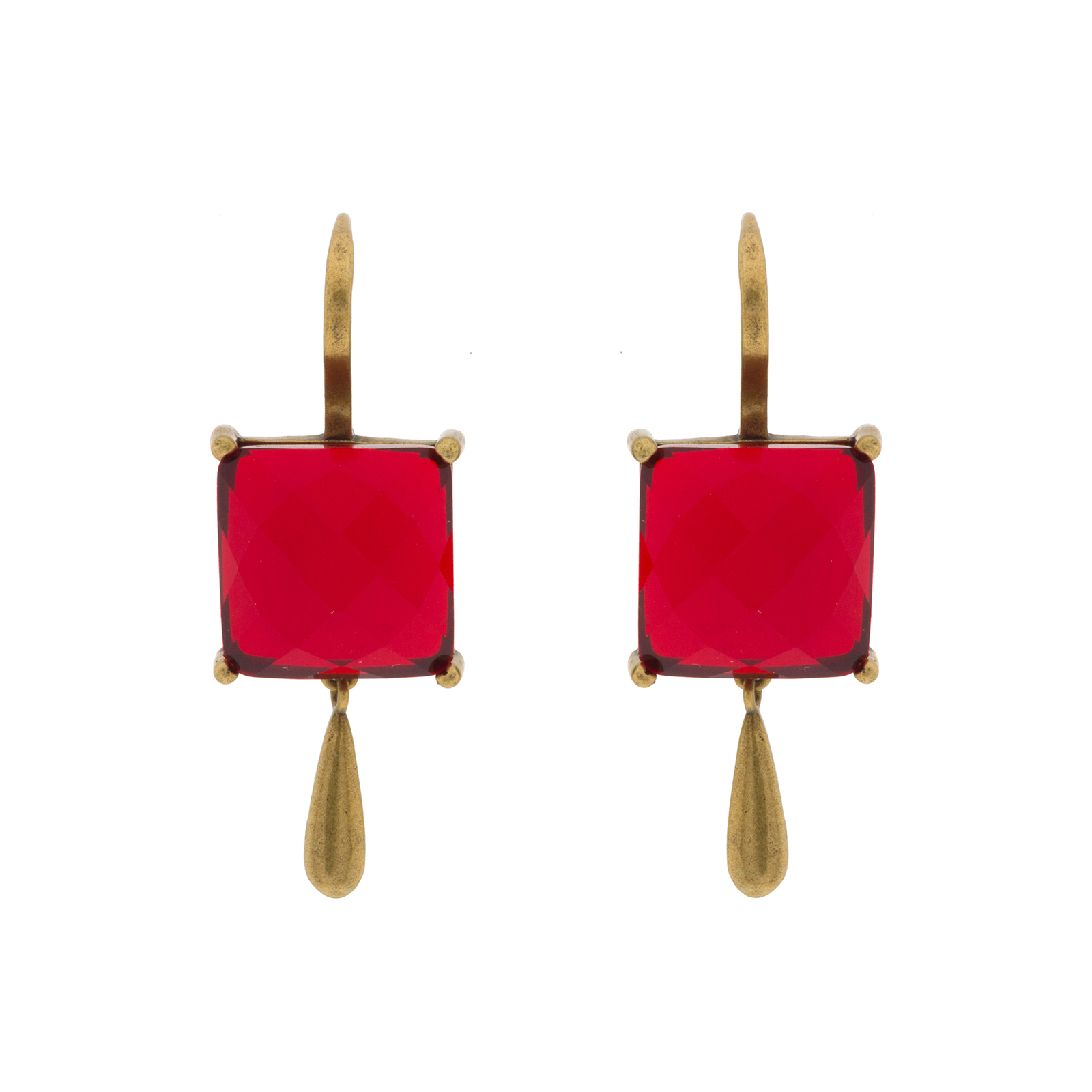 Vintage earring with antique gold plated and crystal