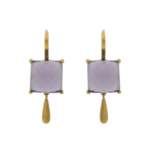 Vintage earring with antique gold plated and crystal