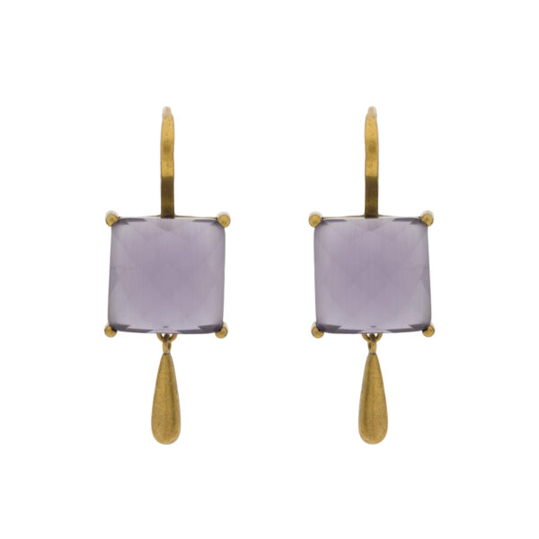 Vintage earring with antique gold plated and crystal