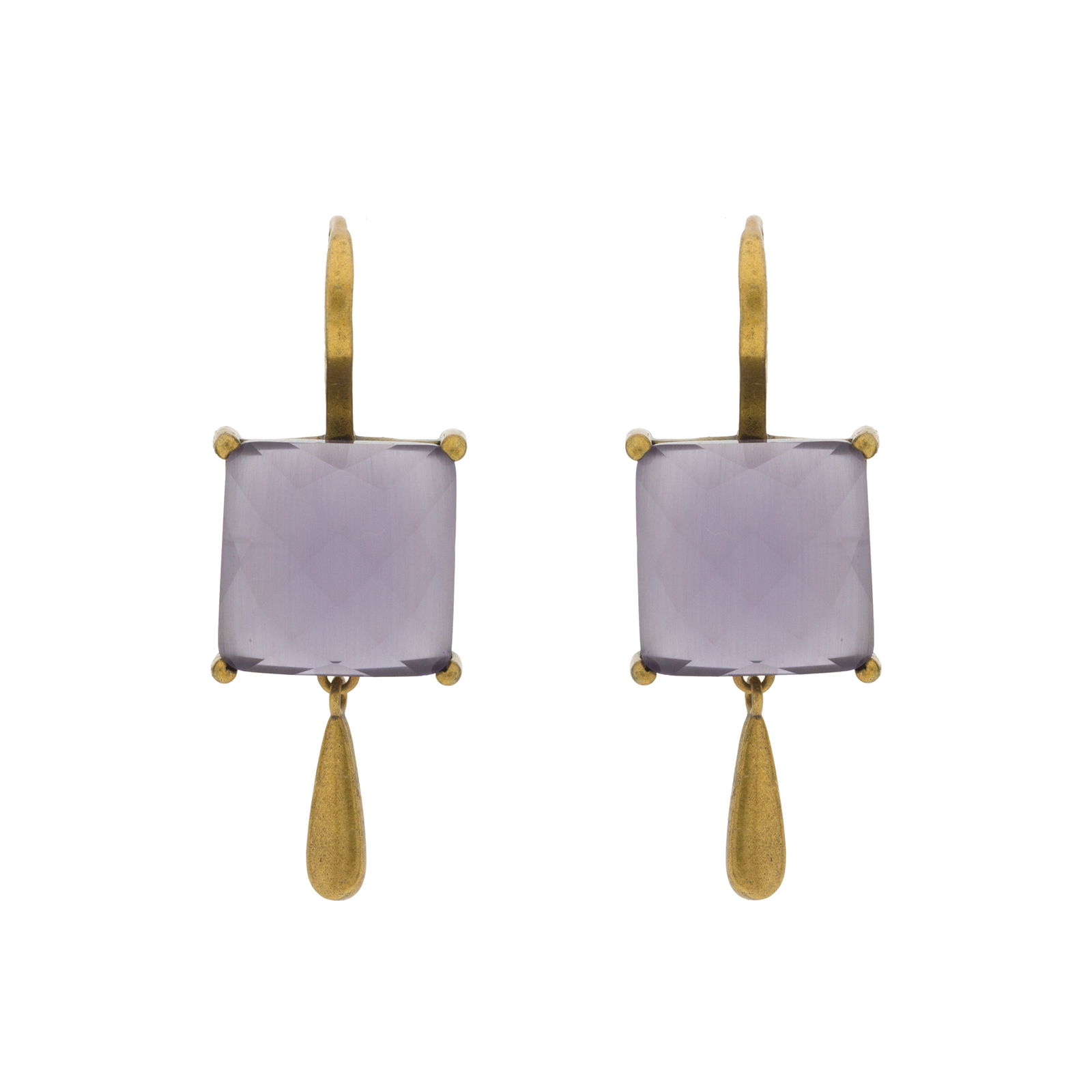 Vintage earring with antique gold plated and crystal