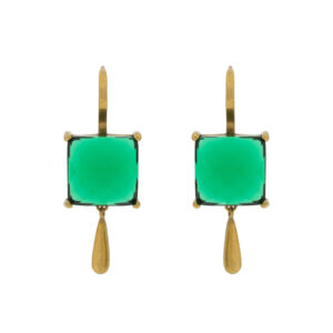 Vintage earring with antique gold plated and crystal