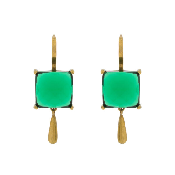 Vintage earring with antique gold plated and crystal