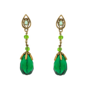 Vintage earring with antique gold plated and crystal