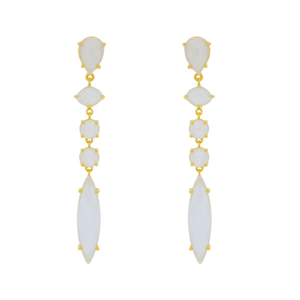 Long Earring with Faceted Crystal