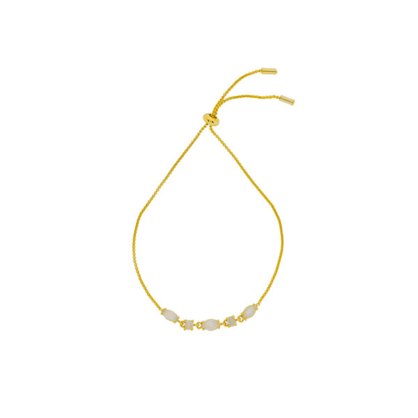 PULSERA CON CADENA REGULABLE Y CRISTAL FACETAD
