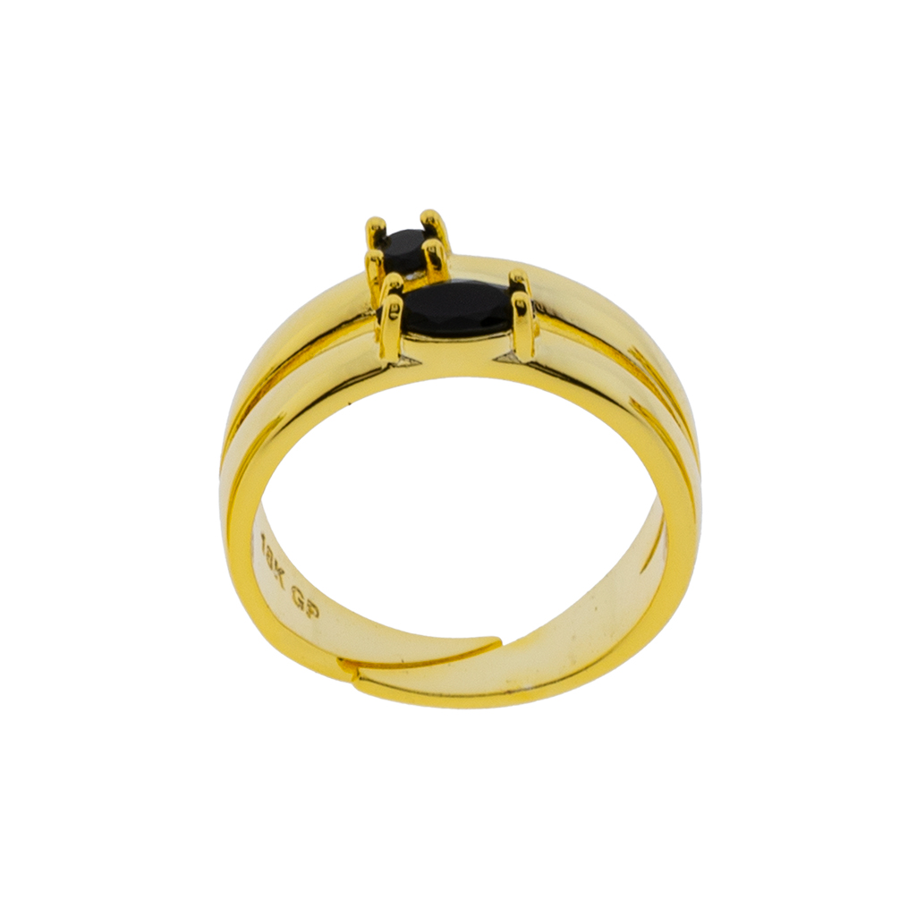Universal Ring with Gold-Plated Crystal