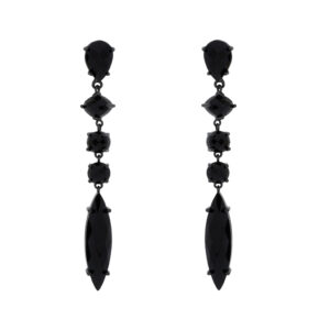 Long Earring with Faceted Crystal