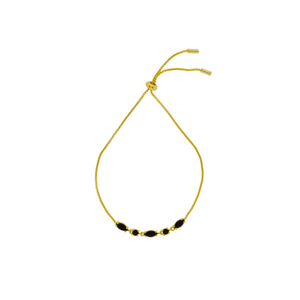 PULSERA CON CADENA REGULABLE Y CRISTAL FACETAD