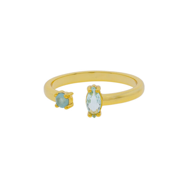 Universal Size Ring with Gold-Plated Crystal