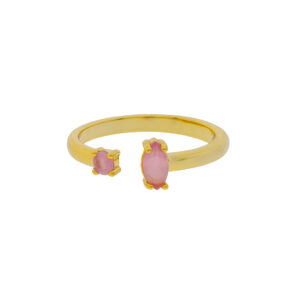 ANILLO TALLA UNIVERSAL CON CRISTAL CHAPADO ORO