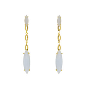 Long Earring with Crystal and Chain