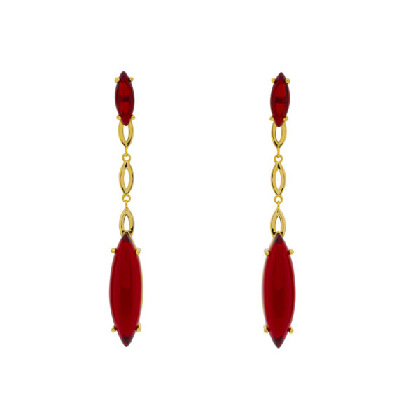 Long Earring with Crystal and Chain