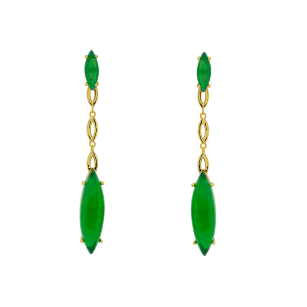 Long Earring with Crystal and Chain