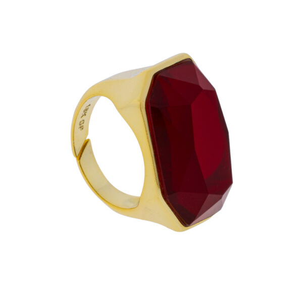 ANILLO TALLA UNIVERSAL CON CRISTAL CHAPADO ORO