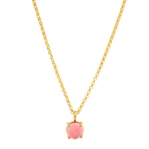 NECKLACE WITH ROUND CRYSTAL PENDANT