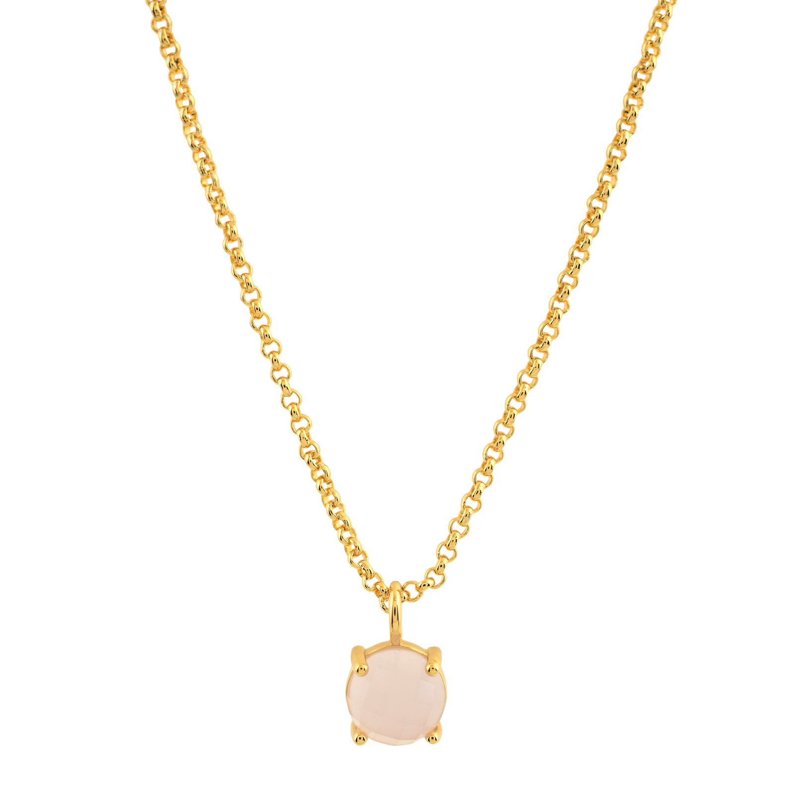 NECKLACE WITH ROUND CRYSTAL PENDANT