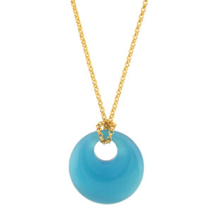 ROUND CRYSTAL PENDANT NECKLACE