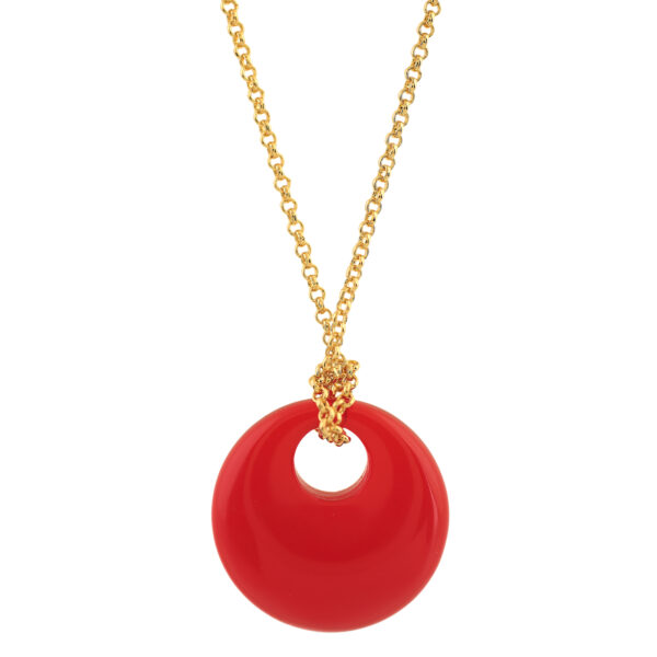 ROUND CRYSTAL PENDANT NECKLACE