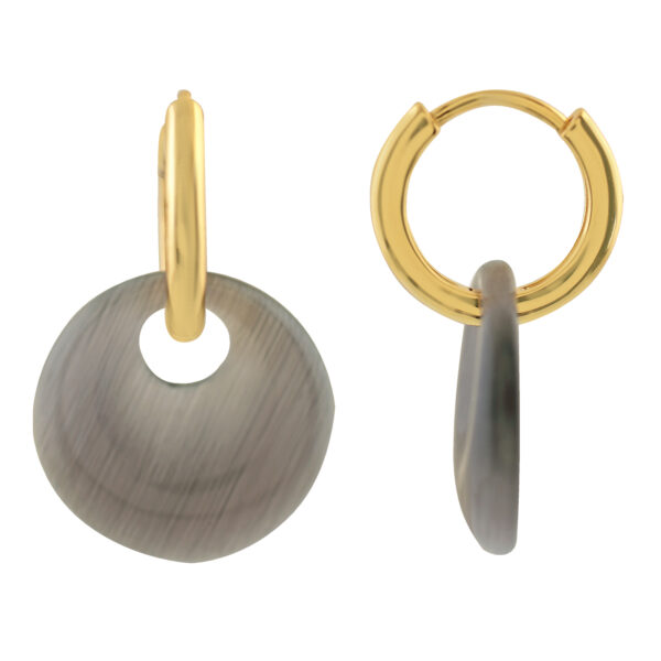 EARRING WITH ROUND CRYSTAL PENDANT
