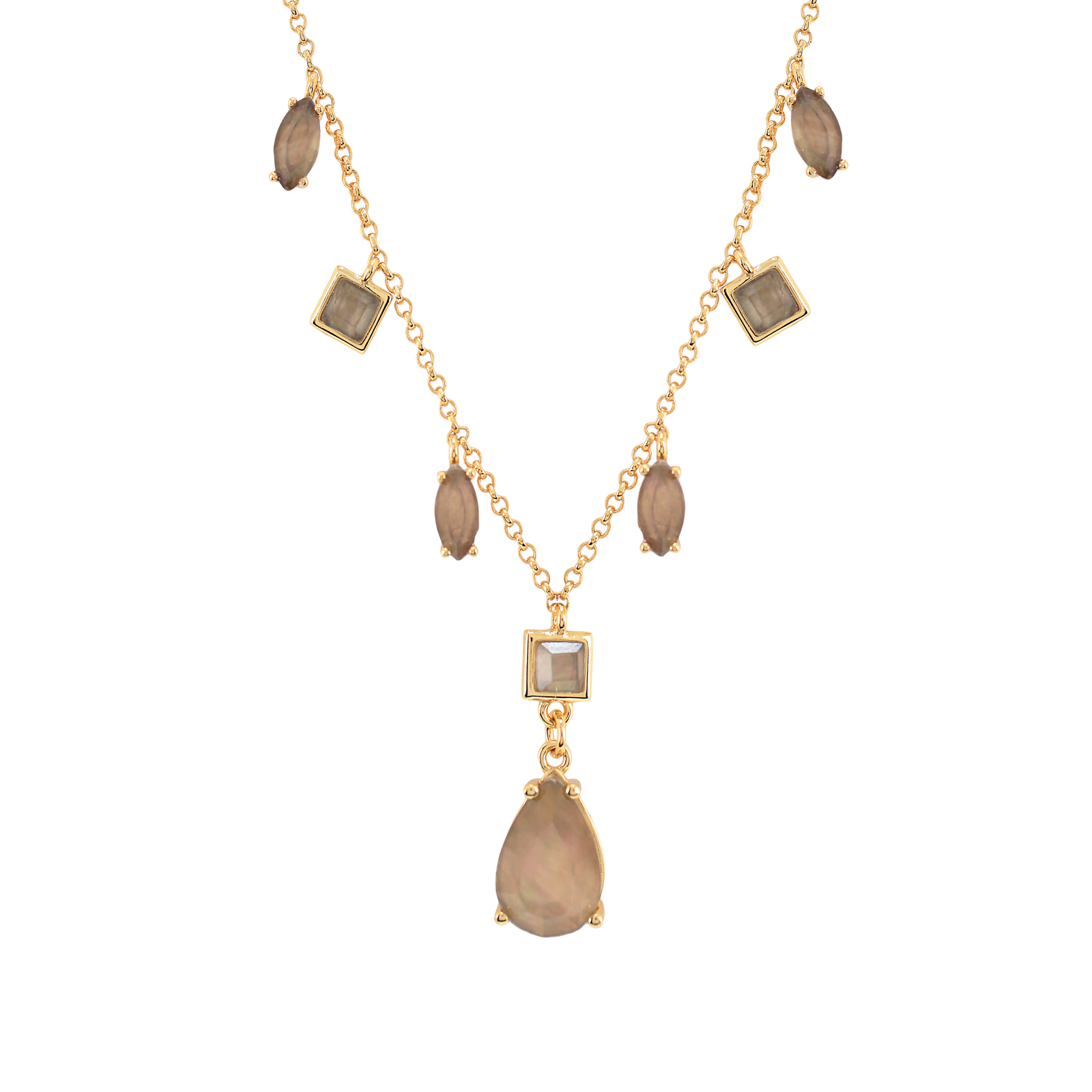 FANTASY NECKLACE WITH FACETED CRYSTALS
