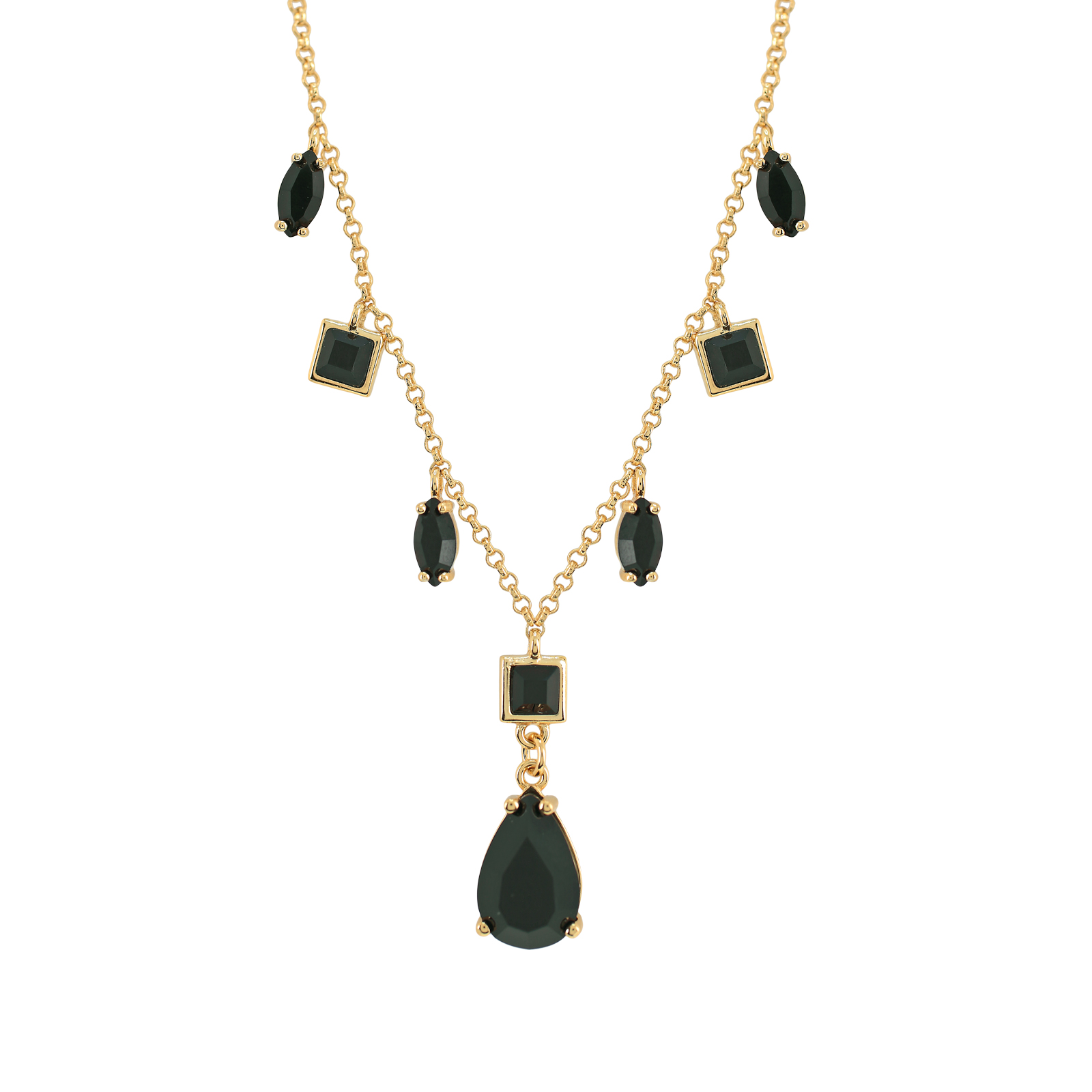 FANTASY NECKLACE WITH FACETED CRYSTALS