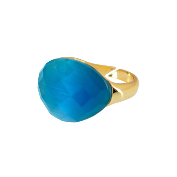 UNIVERSAL SIZE FACETED CRYSTAL RING