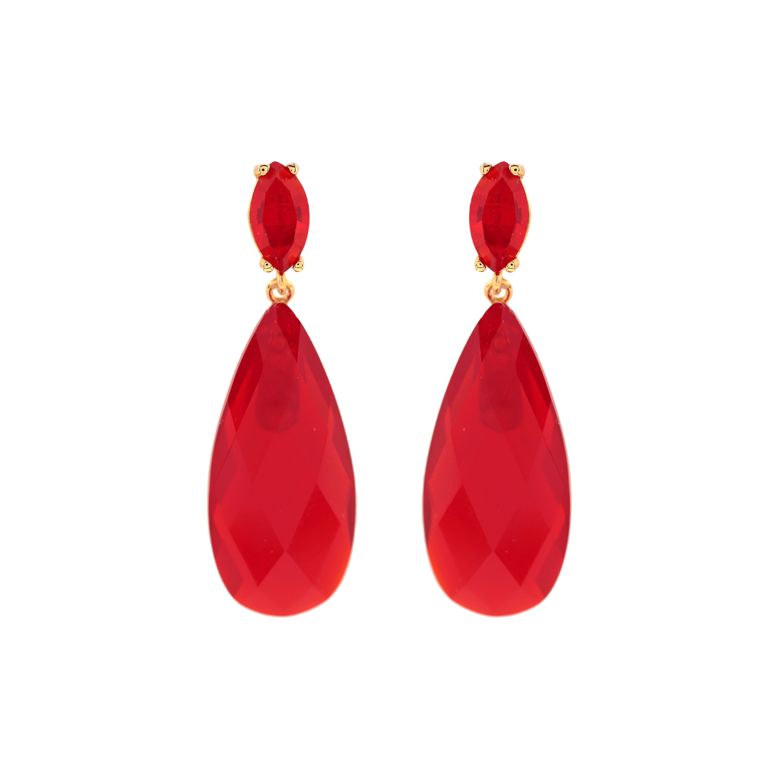PENDIENTE 2 PIEZAS CRISTAL FACETADO