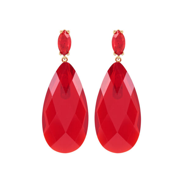 PENDIENTE 2 PIEZAS CRISTAL FACETADO GRANDE