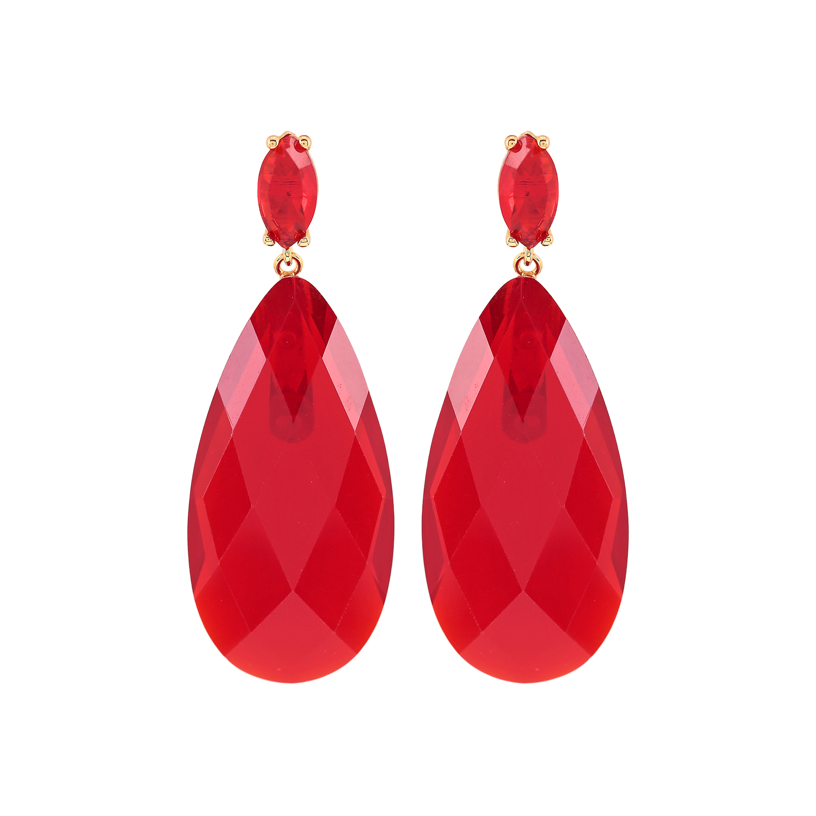 PENDIENTE 2 PIEZAS CRISTAL FACETADO GRANDE