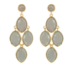 4 RHOMBUS FACETED CRYSTAL EARRING