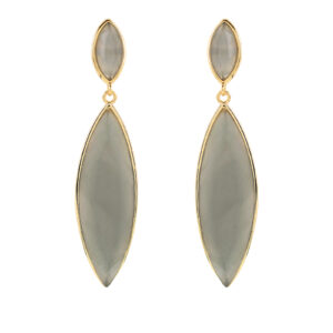FACETED CRYSTAL EARRING 2 PIECES BIG