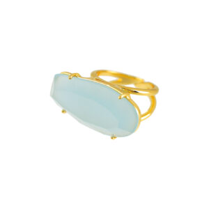 UNIVERSAL SIZE RING WITH LARGE GLASS PIECE