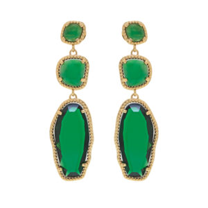 Pendiente con cristal verde  facetado