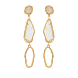 Earring with faceted crystal