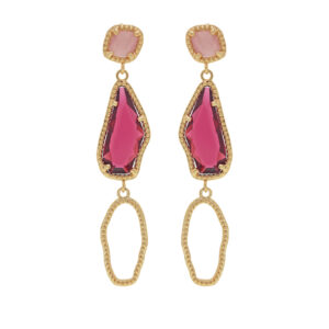 Earring with faceted crystal
