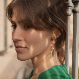 Long blue teardrop earring
