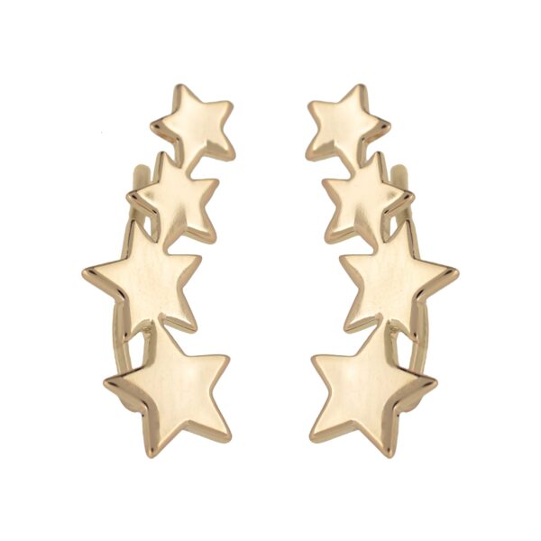 climbing earrings , gold plated stars