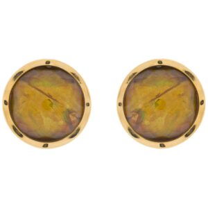 EARRING GOLD PLATED WITH OMEGA CLOSURE WITH MOTHER OF PEARL AND FACETED CRYSTAL