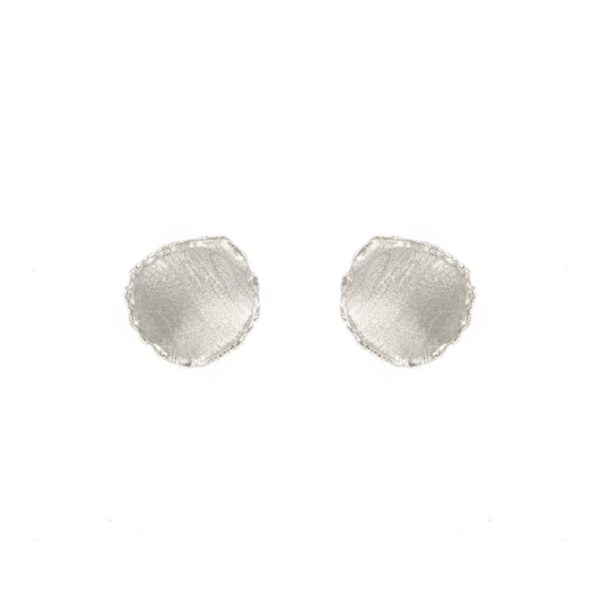 RHODIUM-PLATED EARRING WITH HANDMADE FINISH SMALL SIZE
