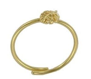 ANILLO TALLA UNIVERSAL HOJA CHAPADO ORO-RODIO