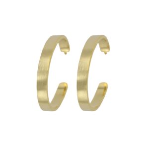 MATT GOLD PLATED OVAL HOOP 32 * 45